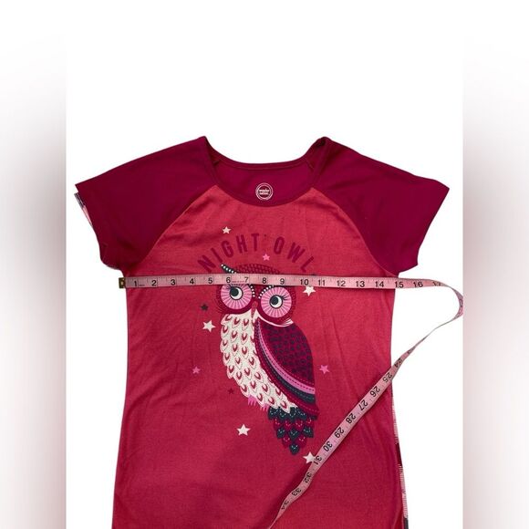 Wonder Nation Girls Set of 2 Nightgown Dresses Burgundy Owl Plaid Sz M 7/8 - Picture 6 of 10
